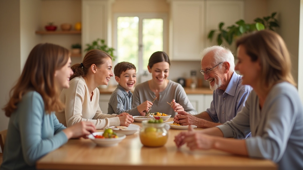 A happy multigenerational family enjoying time together in their home